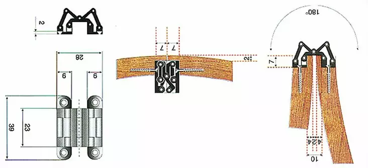 PIILOSARANA MESSINKIÄ - Veneen lukot ja saranat - M9516005030 - 1