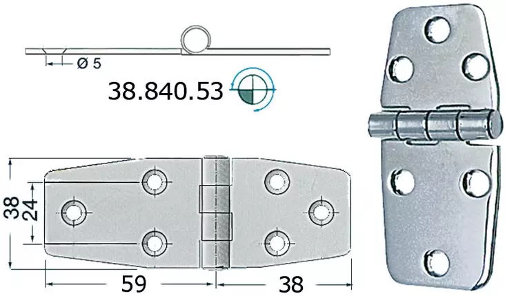 S.S Sarana 97x38 mm - Saranat veneisiin - D124780 - 1