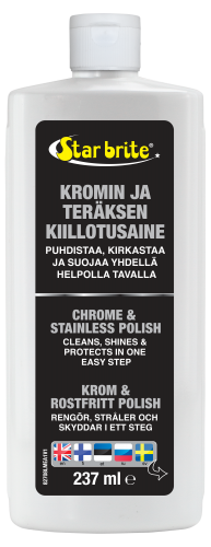 Star brite Kromin ja teräksen puhdistava kiilloke 250ml - Käymälät ja septipumput veneisiin - D259500 - 1