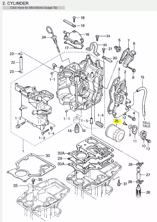 Öljynsuodatin/Oil Filter Tohatsu 9.9-50hv - Perämoottorin Moottorin osat - 44101 - 1
