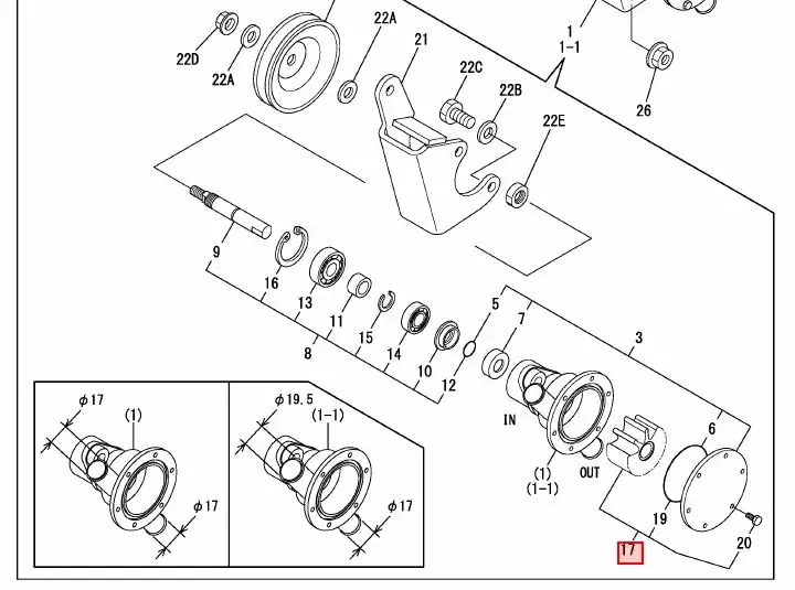 Yanmar Siipipyörä 2YM15 3YM20 3YM30 - Yanmar moottorin alkuperäisosat - 33711 - 1