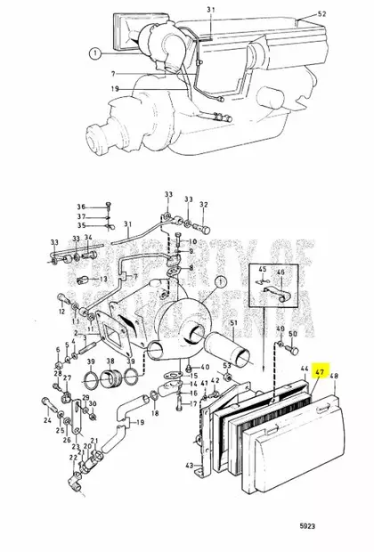 MAHLE Ilmansuodatin Volvo Penta AD30A AD40B KAD42 43 44 61-71 - Sisäperämoottorin osat - 42761 - 2