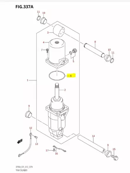 O-Rengas Trimmisylinteri/O-Ring Trim Cylinder Suzuki DF60-DF140 - Suzuki osat perämoottorille - 42861 - 2