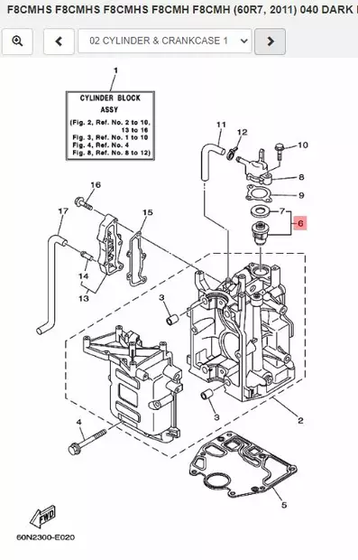 Termostaatti/Thermostat Yamaha F30-40-50-60-70-80/F4-25 - Yamaha muut - 15261 - 2