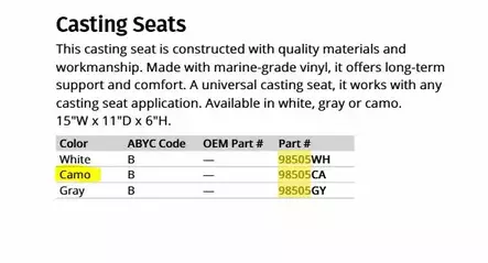 Attwood Heittopenkki/Kalastajaistuin Camo/Maastokuvioinen - Veneistuimet ja istuinten jalat - 44061 - 2