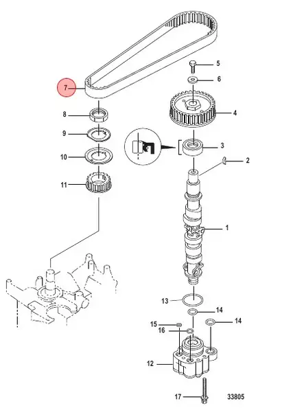 Jakohihna/Timing Belt Mercury F10-F20 (3H8-10061-000) Yamaha 66M EI SAMA! - Mercury/Mercruiser osat - 50481 - 1