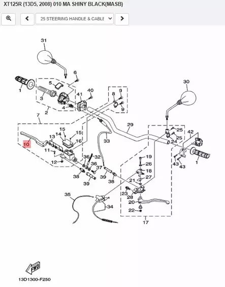 Jarruvipu/Brake Lever 2 Yamaha Moto XT125R - Yamaha Moto - 18641 - 2