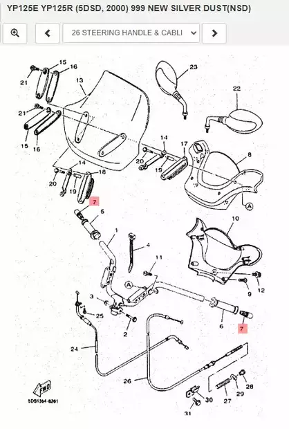 Kahvan Pääty/Cap Grip Yamaha Moto CS50 YA50 YP125 YP150D - Yamaha Moto - 20451 - 2