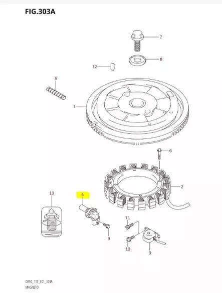 Kampiakselin Asentotunnistin/Sensor Cam - Suzuki osat perämoottorille - 42871 - 2