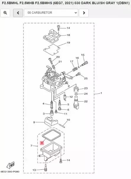 Kohokammion Tiiviste/Gasket Float Chamber Yamaha F2.5A F2.5B - Yamaha muut - 29121 - 2