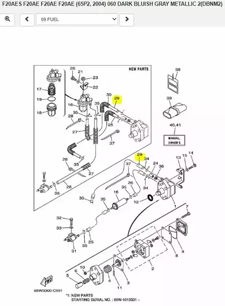 Letku Polttoaine/Hose (L400) Yamaha F20A F25A - Yamaha muut - 41671 - 2