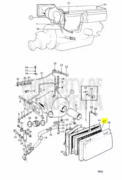 MAHLE Ilmansuodatin Volvo Penta AD30A AD - Sisäperämoottorin osat - 42761 - 2