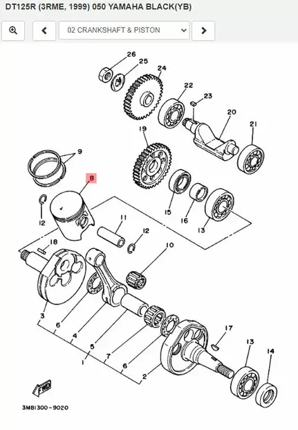 Mäntä/Piston STD Yamaha Moto DT125X DT125R - Yamaha Moto - 23451 - 2