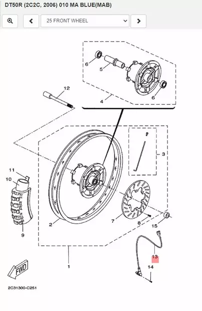 Mittarianturi/Sensor Speed Yamaha Moto DT50R DT50RSM - Yamaha Moto - 18351 - 2