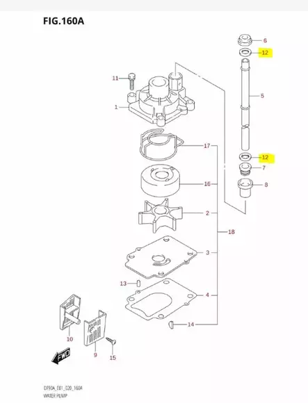 Muoviprikka Vesiputkeen/Washer Suzuki DF60-DF140 DT90-DT225 - Suzuki osat perämoottorille - 42921 - 2