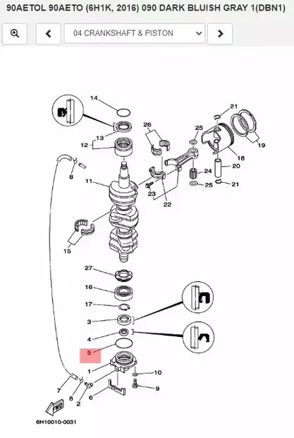 O-Rengas/O-Ring Kampiakseli Yamaha 40Q 55B 75A/C 80A 85A 90A - Yamaha muut - 13451 - 2