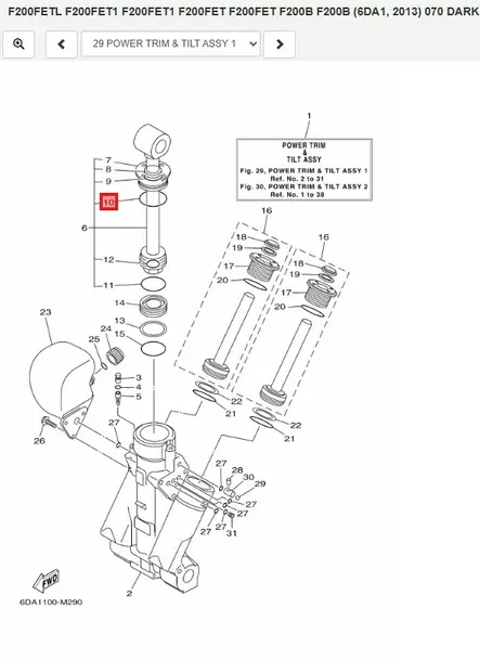 O-Rengas/O-Ring Tilt Piston Sub Yamaha 100-350hv - Yamaha varaosat - 52621 - 1