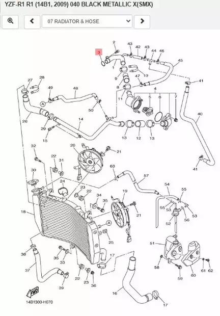 O-Rengas/O-Ring Water Pump Hose (Radiator) Yamaha Moto - Yamaha Moto - 38471 - 2