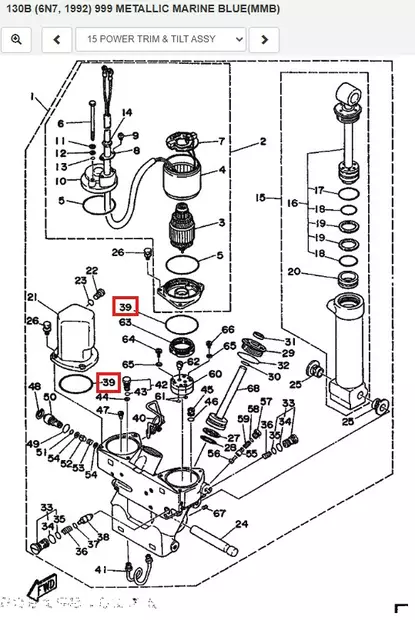 O-Rengas Power Trim/O-Ring Yamaha 25-225hv 2-T - Varaosat ja lisävarusteet - 52601 - 1