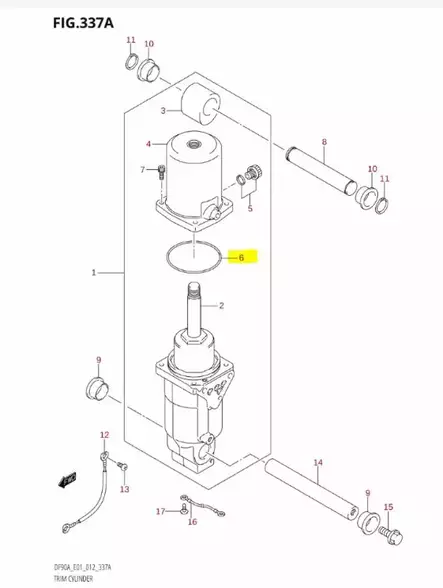 O-Rengas Trimmisylinteri/O-Ring Trim Cylinder Suzuki DF60-DF140 - Suzuki osat perämoottorille - 42861 - 2