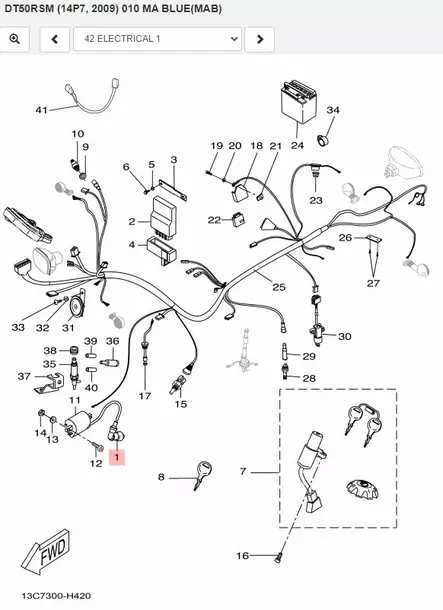 Pistotulppa/Cap Plug Yamaha Moto DT50R DT50RSM (Electrical) - Yamaha Moto - 21531 - 2