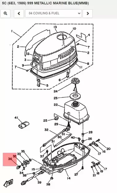 Polttoaine Vipu/Lever Fuel Change Yamaha 4AC 4AS 5C 5CS - Yamaha muut - 6101 - 2