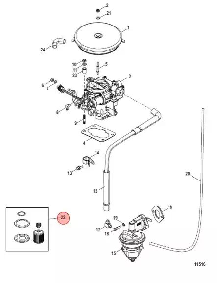 Polttoainesuodatin/Filter Kit Mercruiser 3.0L GM - Varaosat ja lisävarusteet - 52521 - 1
