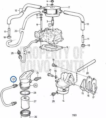POLTTONESTEPUTKI Volvo Penta Fuel System AQ175A - Sisäperämoottorin osat - 6791 - 2