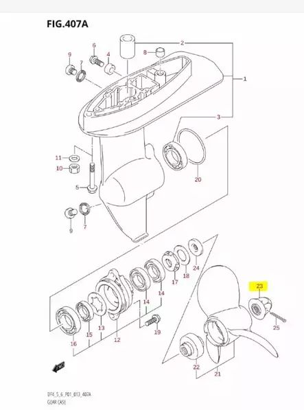 Potkurin Mutteri/Nut Propeller Suzuki DF2.5-DF6 - Suzuki osat perämoottorille - 40641 - 2