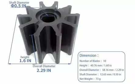 Siipipyörä OMC Cobra/King Cobra/Cobra SX 2.3-7.5L R4-V8 983895 - Perämoottorin Jäähdytys - 31411 - 2