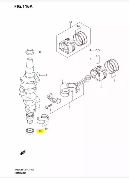 Stefa Kampiakseli (Ala)/Oil Seal Crankshaft Suzuki DF25-DF100 - Suzuki osat perämoottorille - 42951 - 2