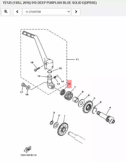 Stefa/Oil Seal (15A) Starter Yamaha Moto XT125/200/250/350 YZ80/85/125 - Yamaha Moto - 25011 - 2
