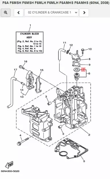 Termostaatin Tiiviste/Seal Thermostat Yamaha 2-T 9.9-250 4-T F5-F70 - Yamaha muut - 38391 - 2