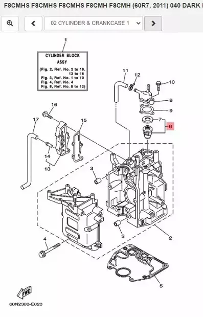 Termostaatti/Thermostat Yamaha F30-40-50-60-70-80/F4-25 - Yamaha muut - 15261 - 2