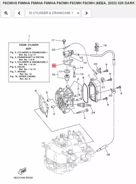 Tiiviste Termostaatti/Gasket Cover Yamaha F2.5B F4A/B F5A F6C - Yamaha muut - 11541 - 2