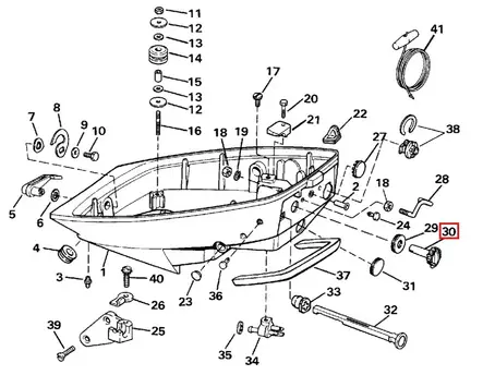 Tyhjäkäyntisäädin/Knob Low SPD ADJ Evinrude/Johnson 10-15hv 1974-1992 - Evinrude/Johnson osat perämoottoreille - 52551 - 1