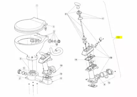 WC istuimen Täydellinen Pumppu Jabsco Pumppujen Tilalle - Käymälät ja septipumput veneisiin - 43081 - 2