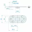 LUUKKUSARANA MESSINKI, KIILLOTETTU - Veneen lukot ja saranat - M9516003111 - 4