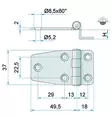 LUUKUNSARANA 37x68mm - Veneen lukot ja saranat - M9516003211 - 4
