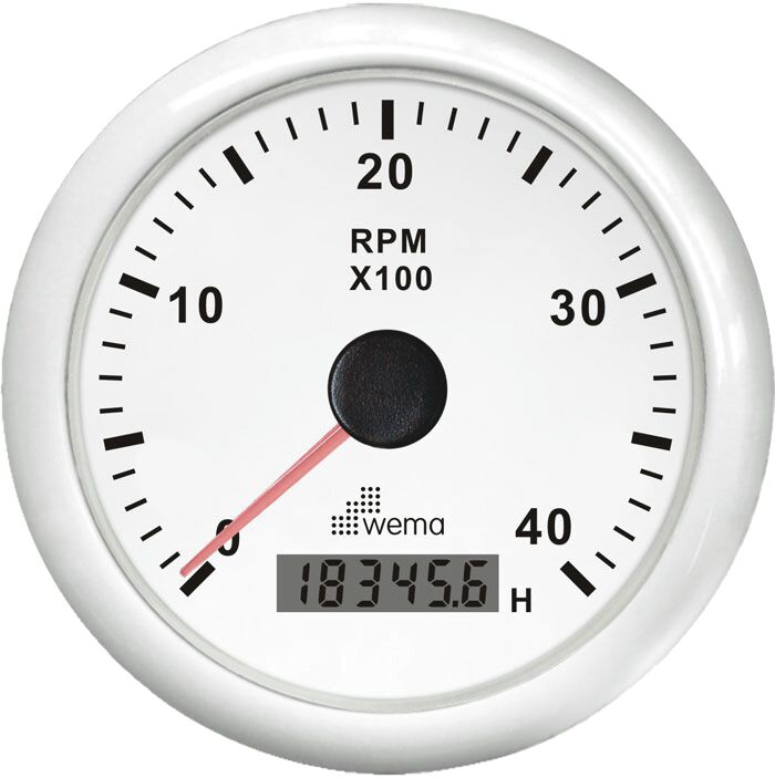 KIERROSLUKUMITTARI 4000 RPM, VALK. - Venesähkö - M9514700671 - 1