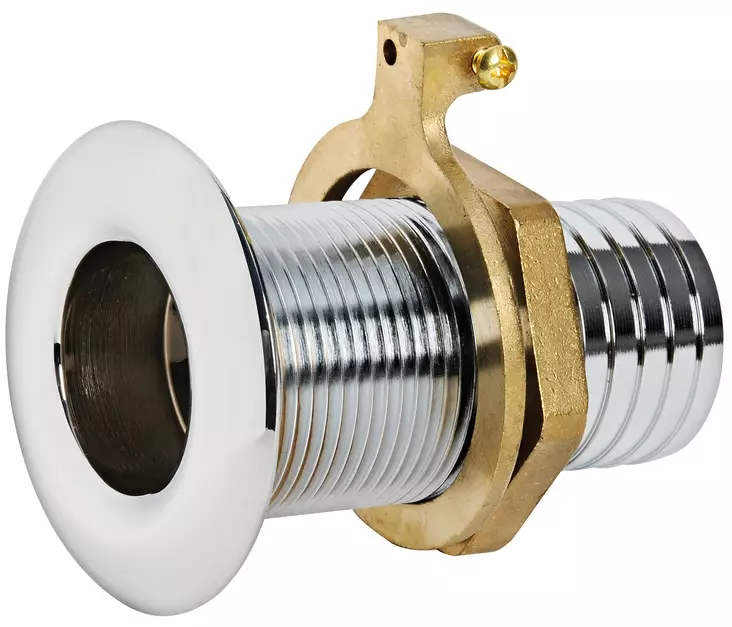 Läpivienti kromattu messinkiä 1"1/4x38 - Läpiviennit, letkuliitos ja sulkuhanat - D124231 - 1
