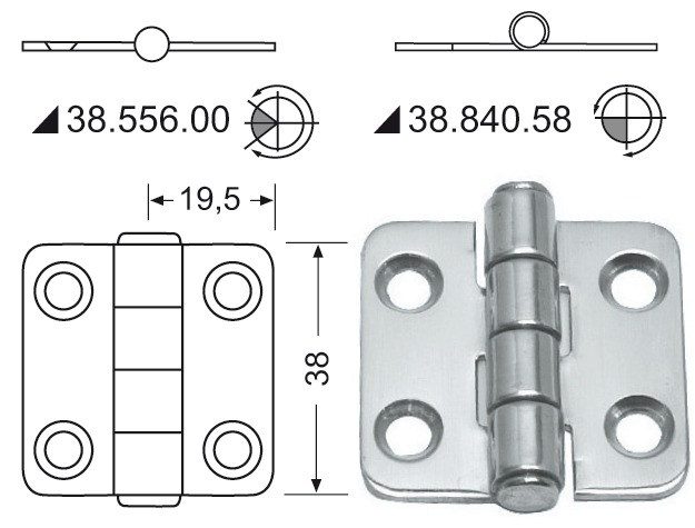 S.S Sarana 38x39 mm - Saranat veneisiin - D124781 - 1