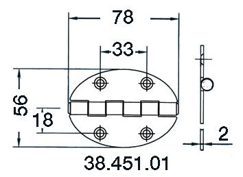 Sarana 78x56mm 2mm - Saranat veneisiin - D124721 - 1