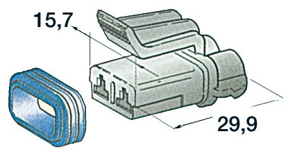 Vesitiivis sähköliitin 2johto naaras - Venesähkön asennustarvikkeet - D134961 - 1