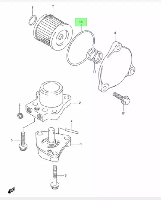 Öljynsuodattimen o-rengas / O-ring, oil - Suzuki osat perämoottorille - 37492 - 1