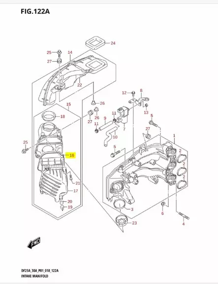 Ilmansuodatin Elementti/Air Cleaner Element DF25/30 Suzuki - Suzuki osat perämoottorille - 39392 - 2