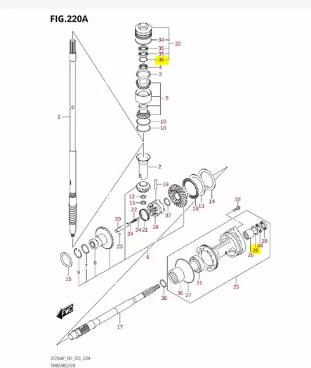 Lukkorengas/Circlip Transmission Suzuki DF150-DF300 - Suzuki osat perämoottorille - 42922 - 2