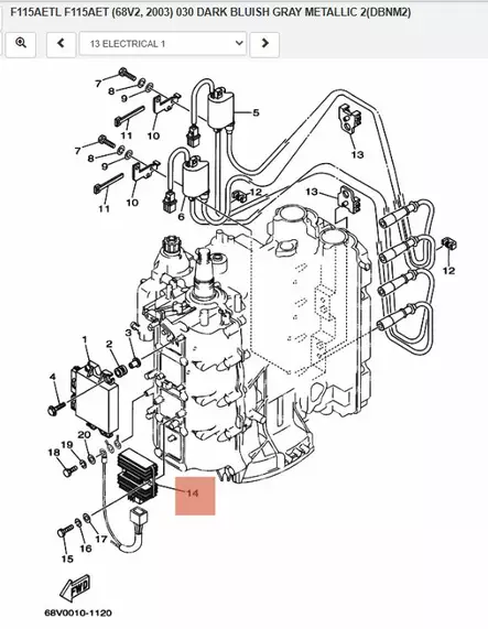 Rectifier & Regulator Assy Jännitteensäädin Yamaha/Mercury 40-115 hv - Yamaha muut - 38932 - 2