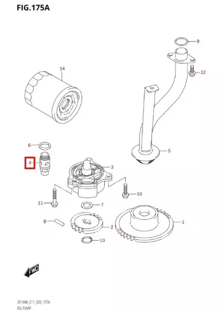 Anturi/Valve Assy Oil Relief Suzuki DF25-DF30 DF60-140hv - Varaosat ja lisävarusteet - 50982 - 1