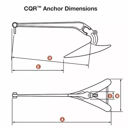CQR ANCHOR GALVANISED 48KG/105LB - Ankkurointi ja kiinnitys - M9512400712 - 2